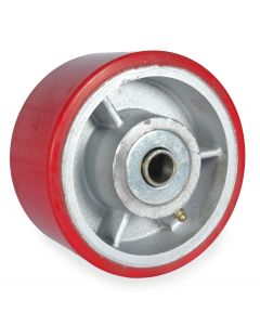 6" x 3" Red Polyurethane Wheel Hub 1" Bore ID