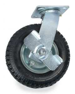 8" Swivel Plate Caster w/ Brake Pneumatic Air Filled Wheel 
