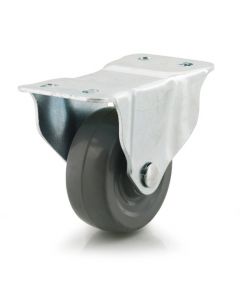 3" Rigid Plate Caster w/ Non-Marking Mold On Rubber Wheel 
