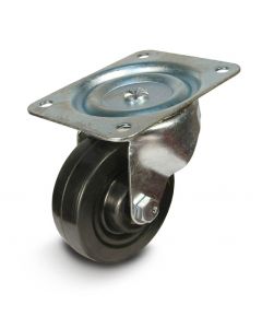 4" Swivel Plate Caster w/ Hard Rubber Wheel 