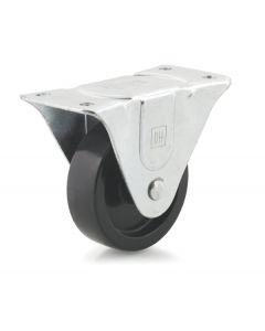 4" Rigid Plate Caster w/ Non-Marking Plastic Wheel 
