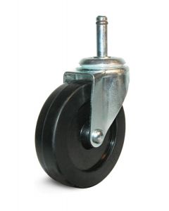 4" Grip Ring Stem Swivel Caster w/ Brake Rubber Wheel 
