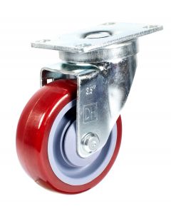 4" Swivel Plate Caster w/ Polyurethane Non-Marking Wheel