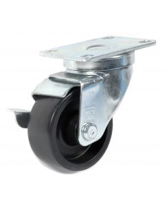 4" Heavy Duty Swivel Caster w/ Brake Polyolefin Wheel