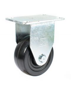 3-1/2" Rigid Plate Caster w/ Rubber Wheel