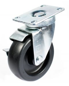 4" Heavy Duty Swivel Caster w/ Brake Polyolefin Wheel