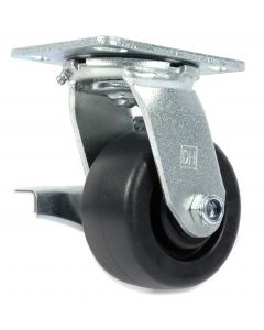 5" Heavy Duty Swivel Caster w/ Brake & Polyolefin Wheel 