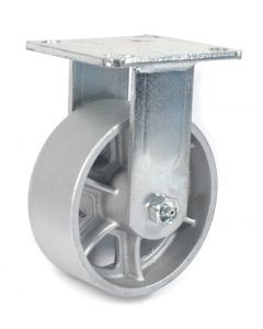 5" Heavy Duty Rigid Plate Caster w/ Cast Iron Steel Wheel
