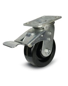 8" Heavy Duty Swivel Caster w/ Brake Phenolic Wheel