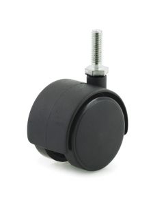 2” Double Wheel Black Nylon Plastic Swivel Stem Castors w/Sockets  4pcs 