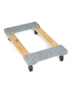 23-5/8" x 17-3/4" Wood Dolly, 4" Gray Rubber Caster, 700# Load Capacity