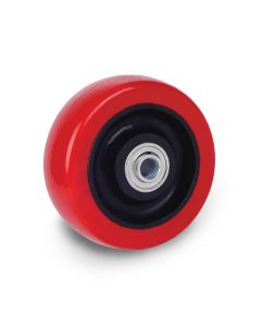 3-1/2" Red Polyurethane Non-Marking Wheel Hub 3/8" Bore ID