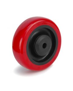 5" Red Polyurethane Non-Marking Wheel Hub 3/8" Bore ID