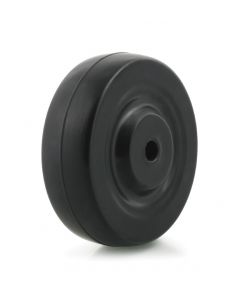 4" Black Hard Rubber Wheel Centered Hub 3/8" Bore ID