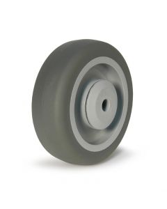 4" Gray TPR Thermoplastic Rubber Non-Marking Wheel Hub 3/8" Bore ID